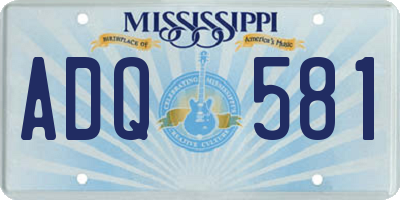 MS license plate ADQ581