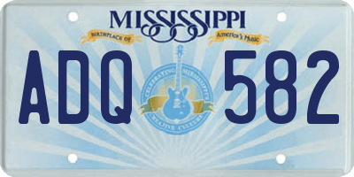 MS license plate ADQ582