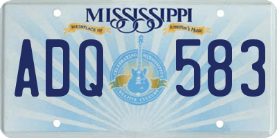 MS license plate ADQ583