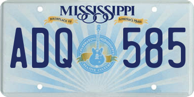 MS license plate ADQ585