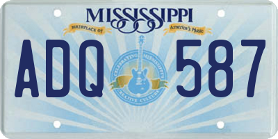 MS license plate ADQ587