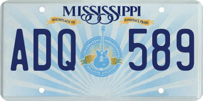 MS license plate ADQ589