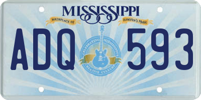 MS license plate ADQ593
