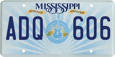 MS license plate ADQ606