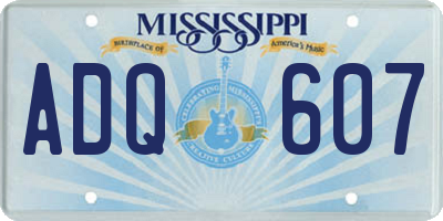 MS license plate ADQ607