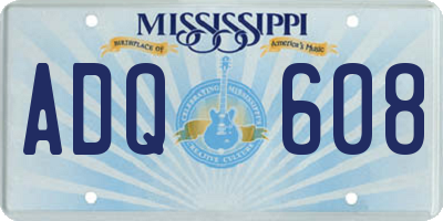 MS license plate ADQ608