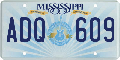 MS license plate ADQ609