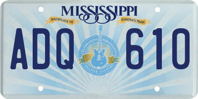 MS license plate ADQ610