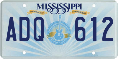 MS license plate ADQ612