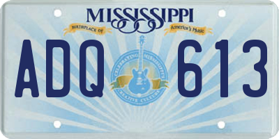 MS license plate ADQ613