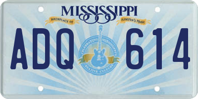 MS license plate ADQ614