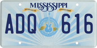 MS license plate ADQ616