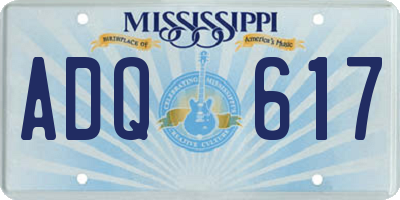 MS license plate ADQ617