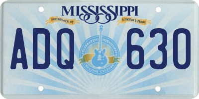 MS license plate ADQ630