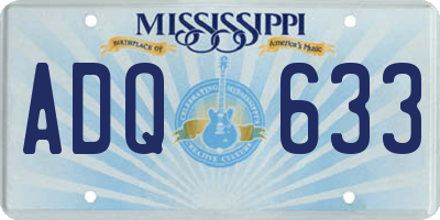 MS license plate ADQ633