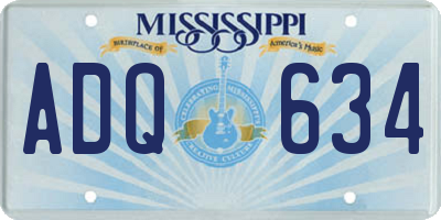 MS license plate ADQ634