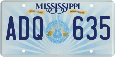 MS license plate ADQ635