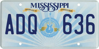MS license plate ADQ636