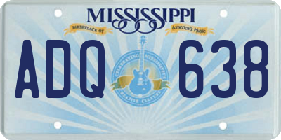 MS license plate ADQ638