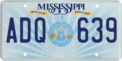 MS license plate ADQ639
