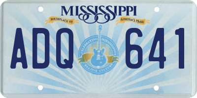 MS license plate ADQ641