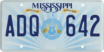 MS license plate ADQ642