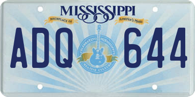 MS license plate ADQ644