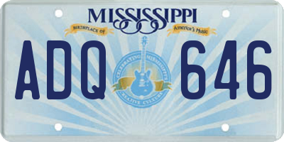 MS license plate ADQ646