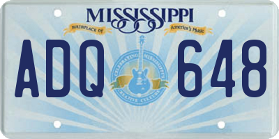 MS license plate ADQ648