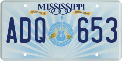 MS license plate ADQ653
