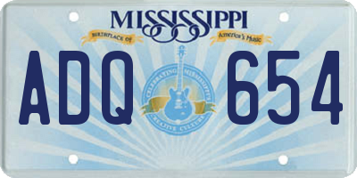 MS license plate ADQ654
