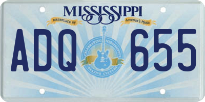 MS license plate ADQ655