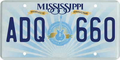 MS license plate ADQ660