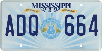MS license plate ADQ664