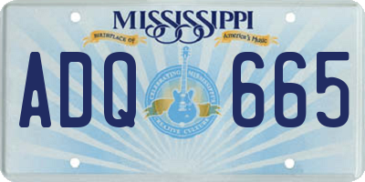 MS license plate ADQ665