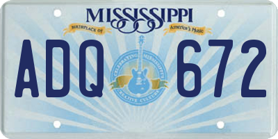 MS license plate ADQ672