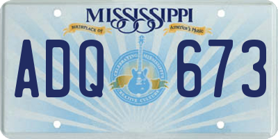 MS license plate ADQ673