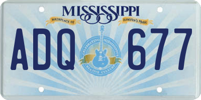 MS license plate ADQ677