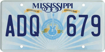 MS license plate ADQ679