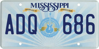 MS license plate ADQ686