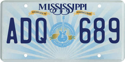 MS license plate ADQ689