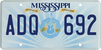 MS license plate ADQ692