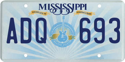 MS license plate ADQ693
