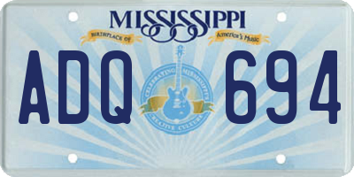 MS license plate ADQ694