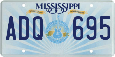 MS license plate ADQ695