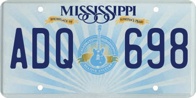 MS license plate ADQ698