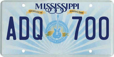 MS license plate ADQ700