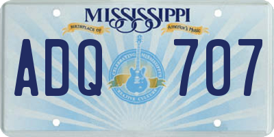 MS license plate ADQ707