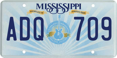 MS license plate ADQ709