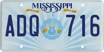 MS license plate ADQ716